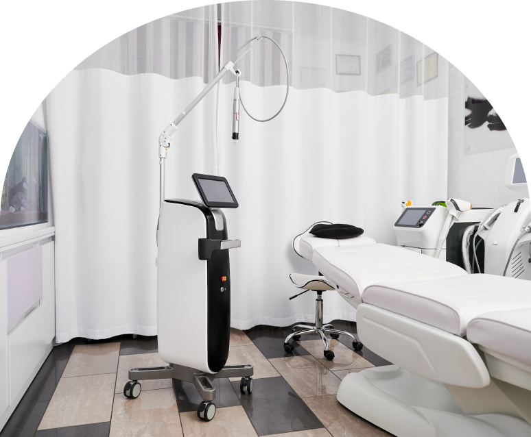 Clean clinic room with advanced machinery